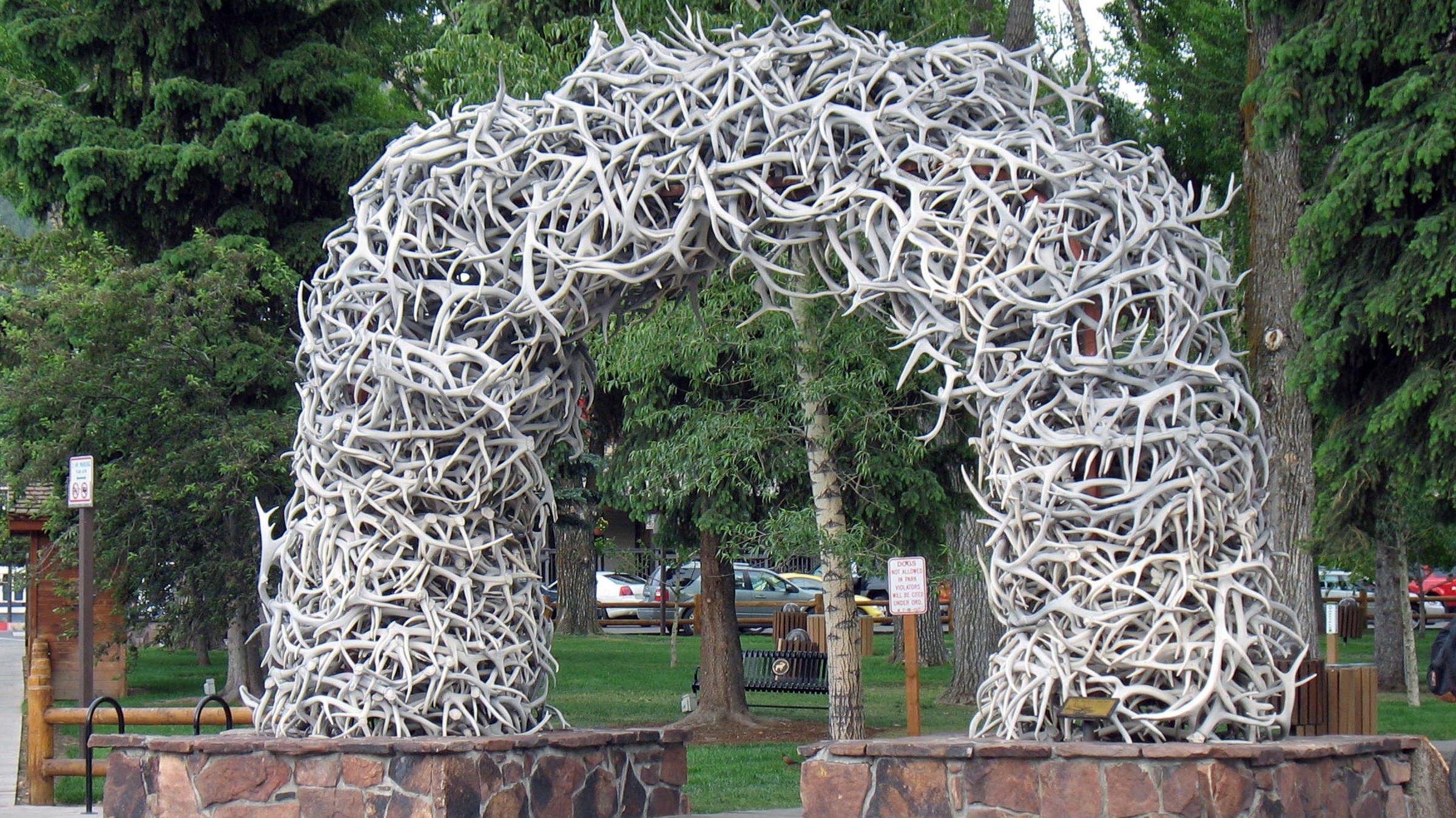 Jackson Town Square with Elk Antler Arches